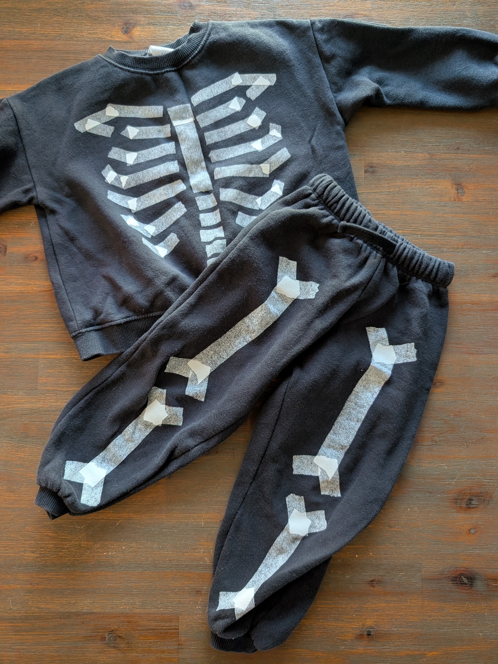 Zara Black Kids Skeleton Crewneck & Joggers Set
